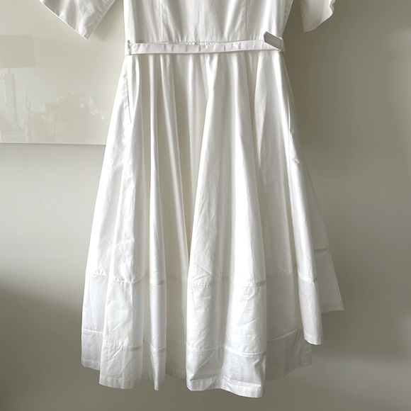 SALE! CO White Cotton Flared Shirtdress - Picture 13 of 16